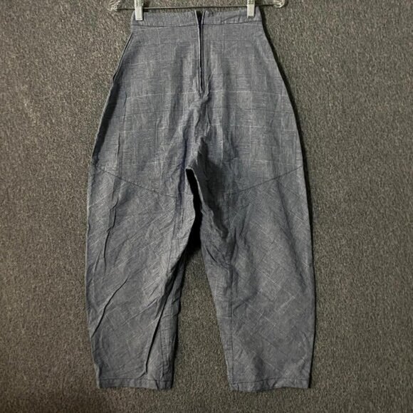 Alpha60 Women's Size XXS Blue High Rise Straight Leg Cropped Lagenlook Pants - Picture 2 of 10